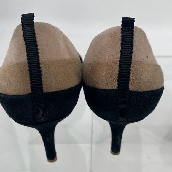 Boden Women's Henrietta Pointed Toe Suede Heels 3 Tone Black Beige Blush Size 38 - Picture 9 of 11